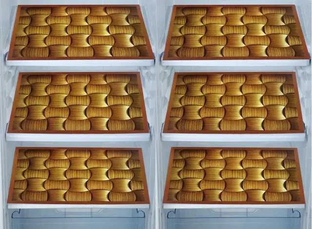 PVC Multipurpose Fridge Mat, Pack of 6, Brown, 44X29 cm, ER-363