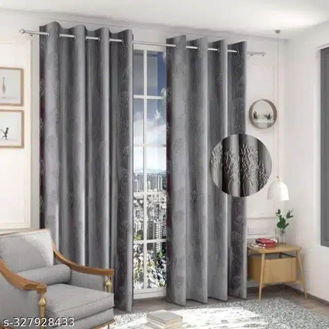 Polyester Curtain for Door, Multicolor, 5 Feet
