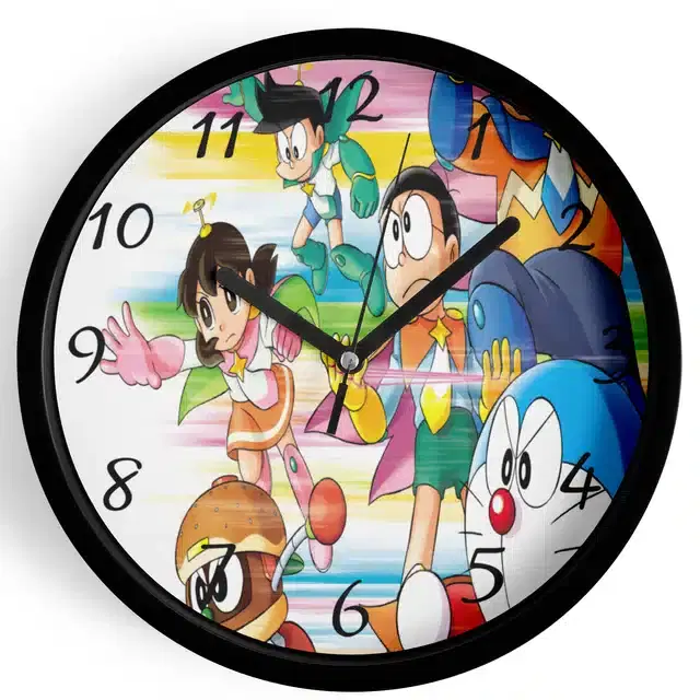 Doraemon Analog Wall Clock, Multicolor, 7 Inches