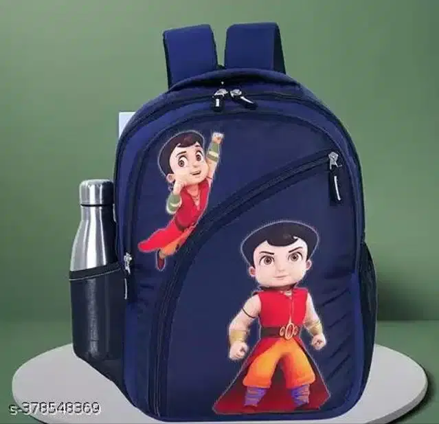 Polyester School Bag for Kids, Navy Blue, 25 L