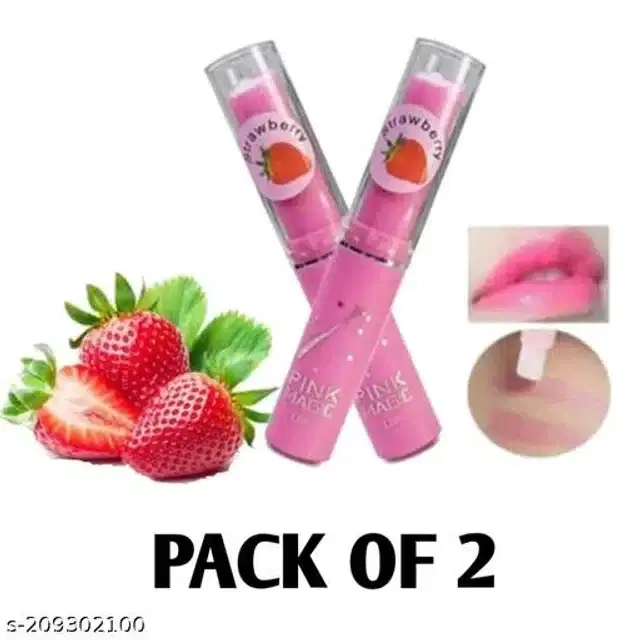 Color Changing Lip Balm, Pink, Pack of 2