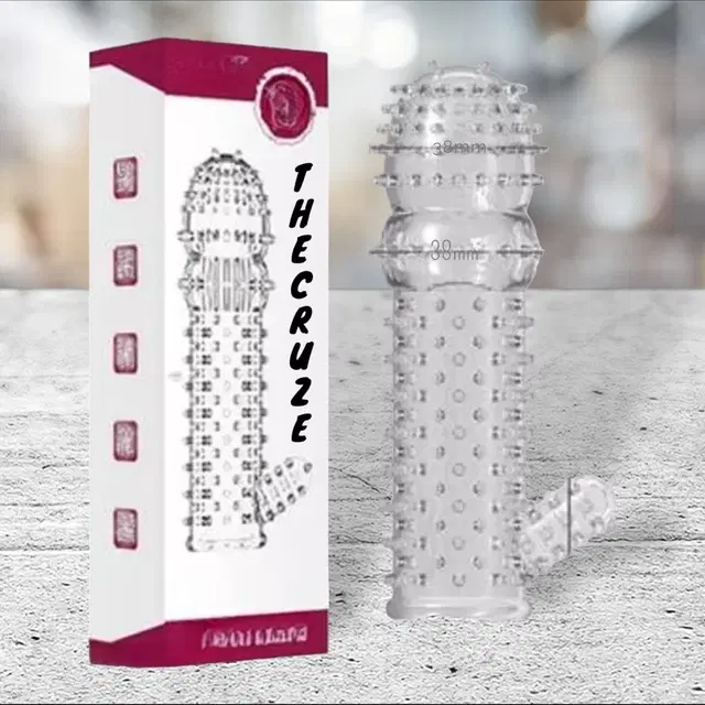 A R Silicone Crystal Dotted Condom for Men, Transparent