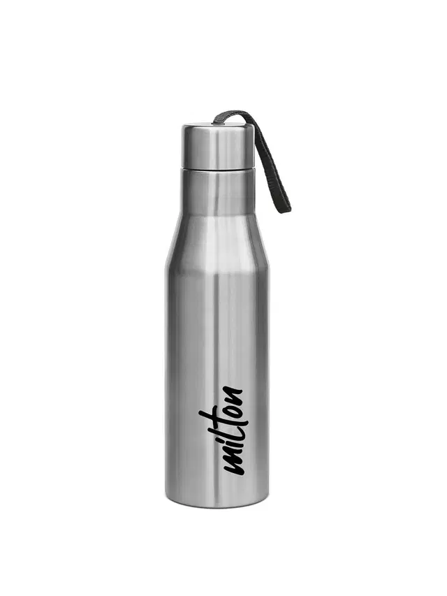 Milton Super 1000 Stainless Steel Water Bottle 1000ml | Single Wall | Leak-Proof Lid, Rust-Free | ISI Certified | BPA-Free | For School, Office, Gym, Travel | Silver Silver