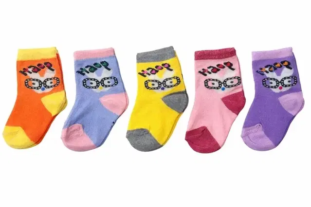 Printed Ankle Length Cotton Socks for Kids ,Multicolor, Set of 4 (8-12 Years)