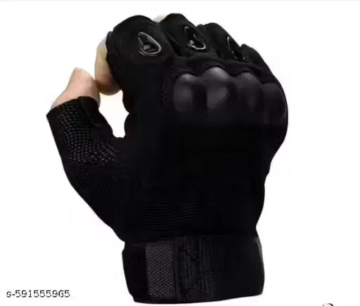 Polyester Riding Gloves ,Black (Free Size)