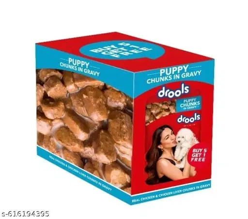 5+1 Drools Puppy Chunks In Gravy 150gm (6) __100% Healthy & Nutrition Food For all Breeds.