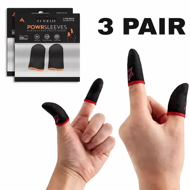 Anti Sweat Gaming Finger Sleeves for Mobile Game Controller 3 pair (Pack of 1)