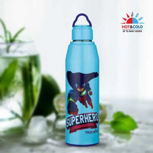 Trueware Zapp 800 Water Bottle Flying Superhero, 700 ml, Blue, A-149
