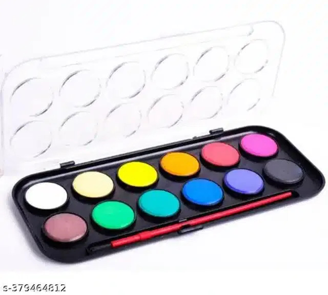 Watercolor Palette with Brush, Multicolor, Set of 1