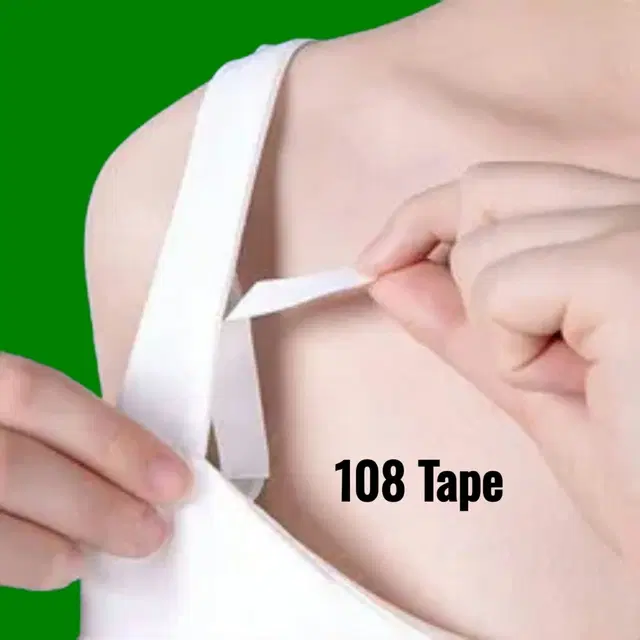 Acrylic Film Clothing 108 Double Sided Tape Strips, Transparent, Set of 1