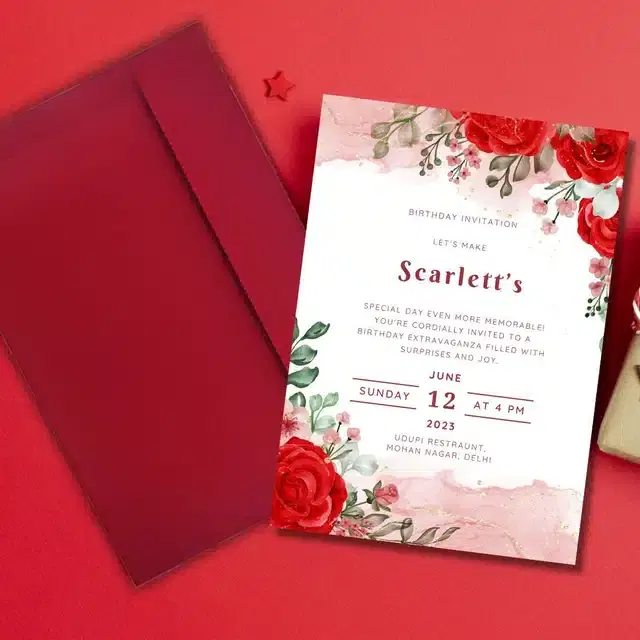 Birthday Party Greetings with Envelope, Multicolor