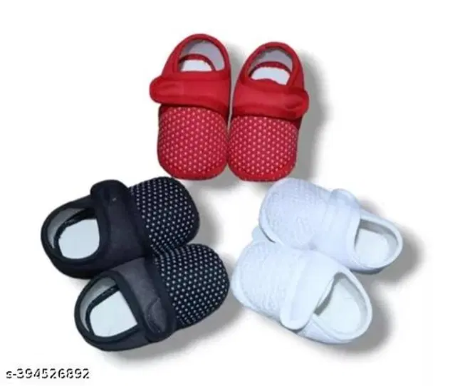 Shoes for Infants, Pack of 3 (Multicolor, 6-9 Months)