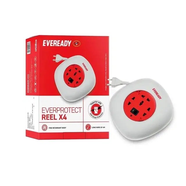 Eveready Everprotect Reel X4 White & Red 4 Meters