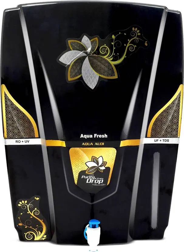 Aqua Fresh Golden Black 12L RO+UV+UF+TDS Water Purifier with Pre-Filter (Black) [Installation ₹500]