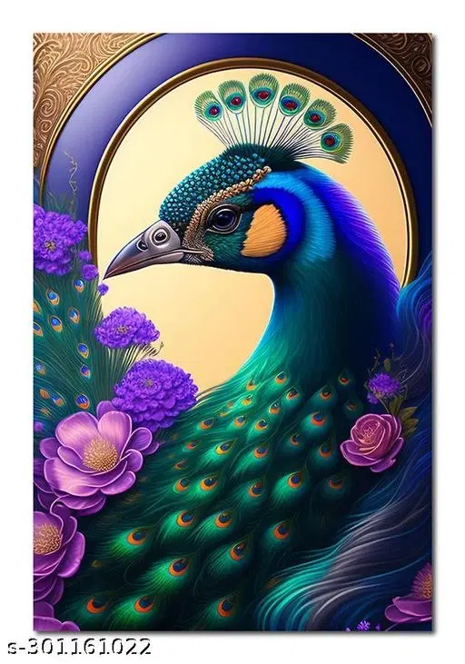 Waterproof Peacock Wall Sticker, Multicolor, 12x18 inches, Pack of 2