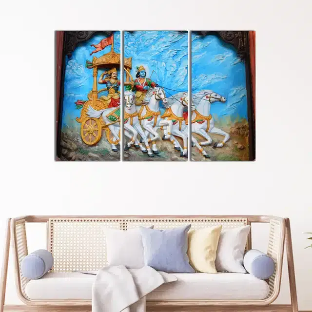 Wooden Wall Paintings, Set of 1, Multicolor, 24x16 Inches