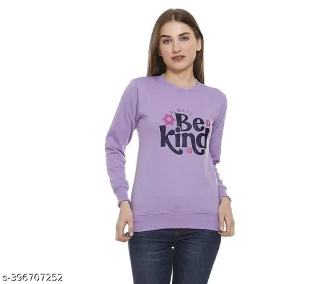 Fleece Sweatshirt for Women (Purple, S)