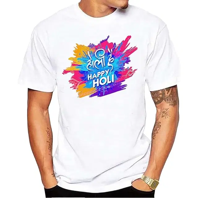 MANGAL BHAVAN HOLI T-SHIRT - M 1pc PP, Pack of 1