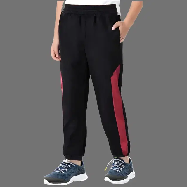 Cotton Blend Trackpants for Boys (Black, 5-6 Years)