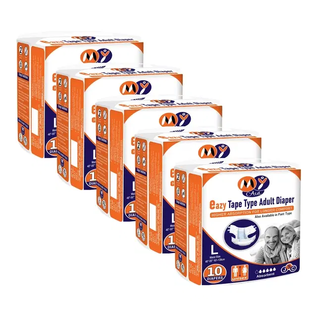 Myaid Adult Unisex Tape Diaper (L) - 10 Diapers