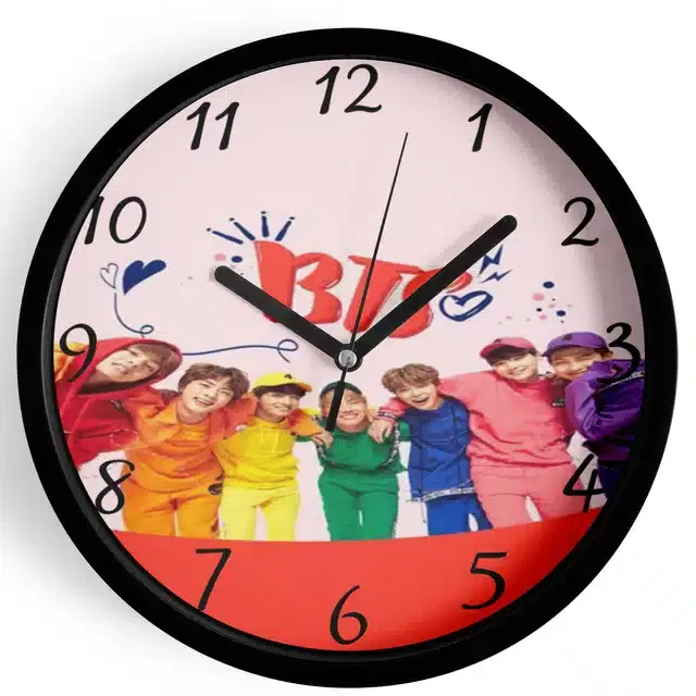 HD Printed Plastic Wall Clock, Multicolor, 10x10 Inches