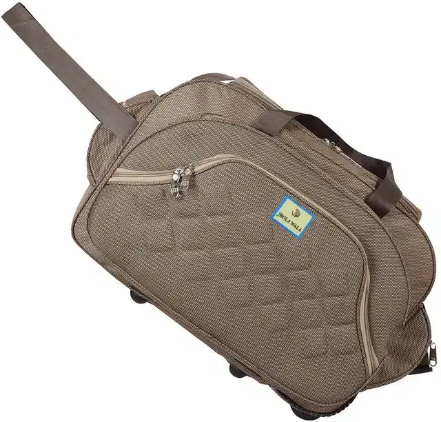 Polyester Traveling Luggage Bag with Wheels, Brown,60 L