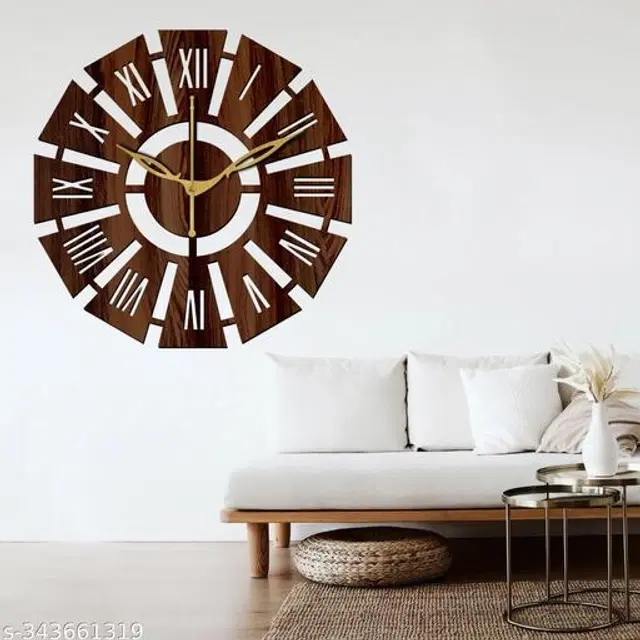 Wooden Wall Clock, Brown