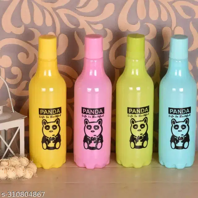 Plastic Water Bottles Set, Pack of 4, Multicolor, 500 ml