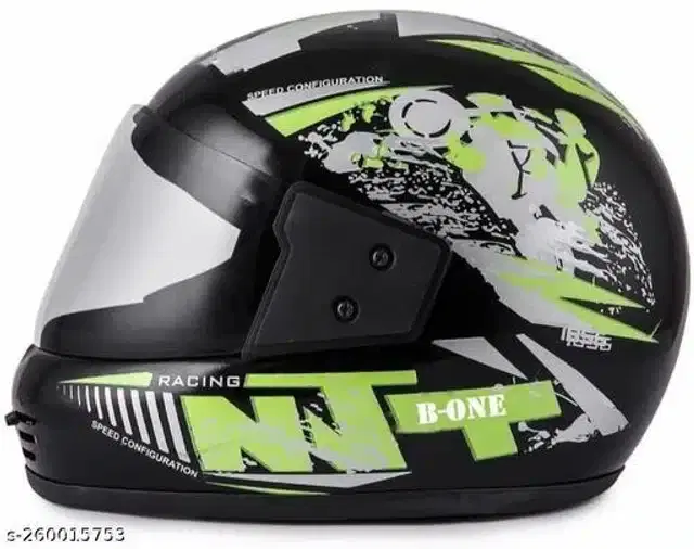 Full Face Helmet For Men & Women, Black & Green