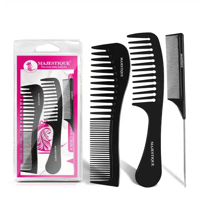Professional Combs Set, Black, Set of 3
