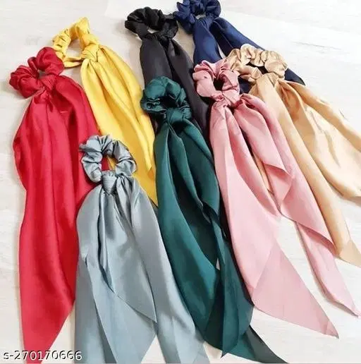 Fashion Scrunchies for Women (Multicolor, 3 Pcs)