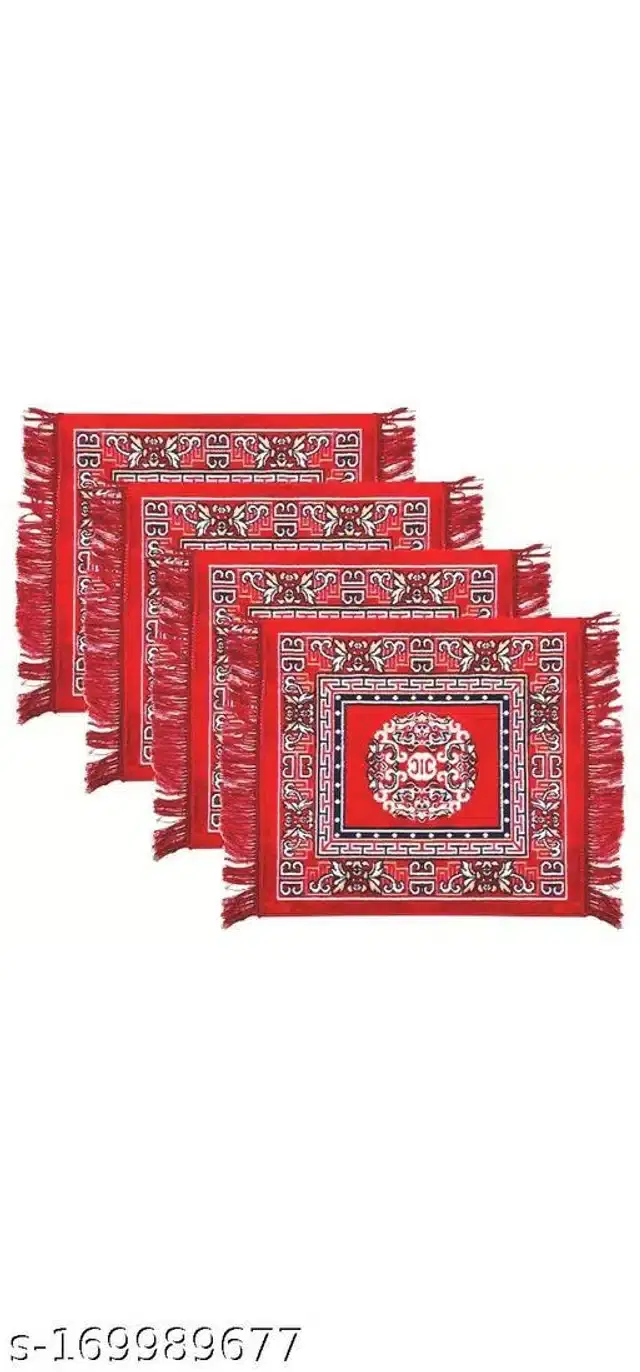 Prayer Mats, Red, 20x19x0.5 inches, Pack of 4