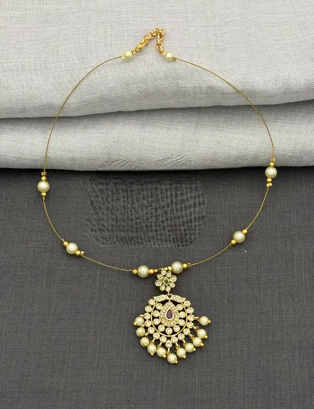 Zircon Gold-plated Necklace Set for Women (Black, Free Size)