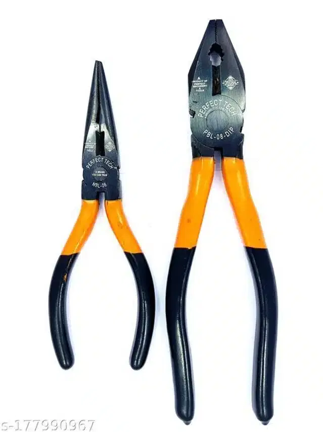 Combination & Long Nose Plier, Set of 2, Orange & Black