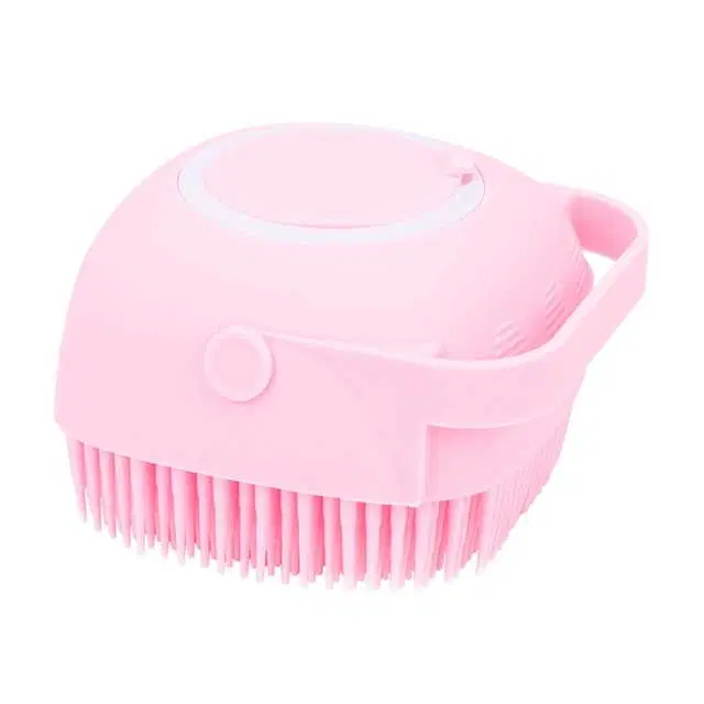 Craftal Silicone Soft Body Brush Bristle with Shampoo Dispenser, Pack of 1, Pink