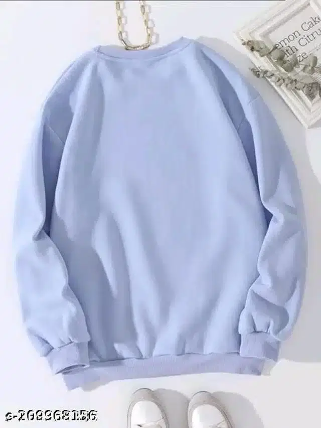 Full Sleeves Hooded Sweatshirt for Women (Sky Blue, M)