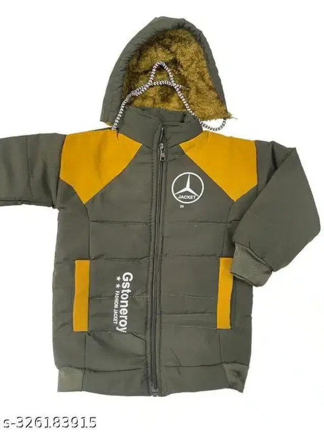 Woolen Jacket for Boys (Yellow & Olive, 2-3 Years)