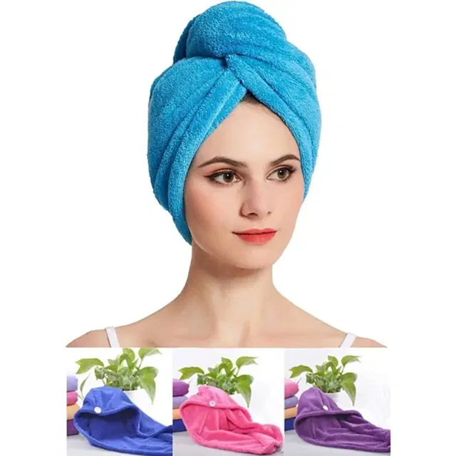 Microfiber High Absorbent Hair-Drying Bathrobe, Assorted, 25x65 cm