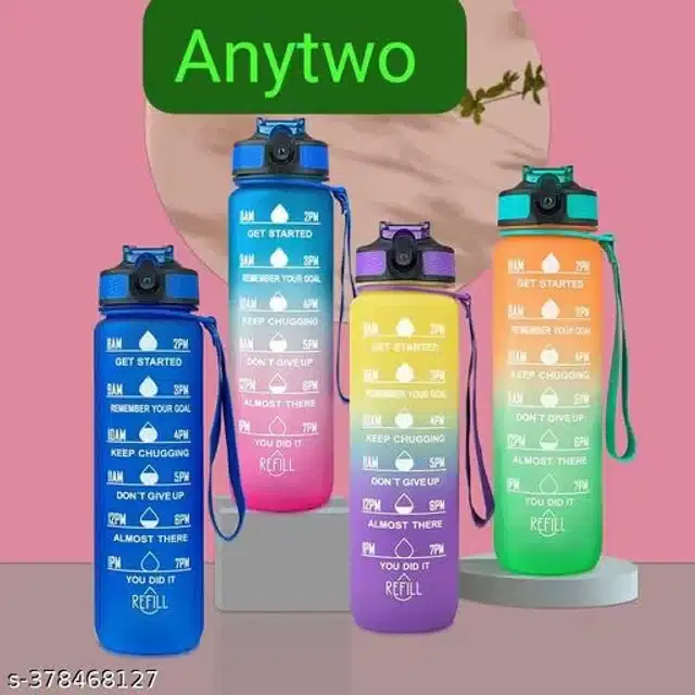 Plastic Vacuum Insulated Water Bottle for Kids, Assorted, 2x1000 ml, Pack of 2