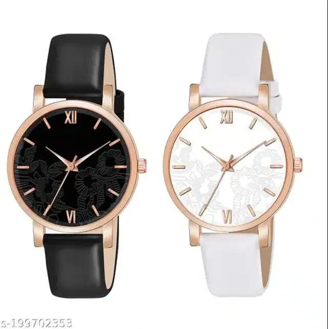 Analog Watch for Women, Pack of 2 (Multicolor)