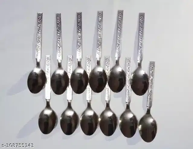 Stainless Steel Spoons, Silver, Pack of 12