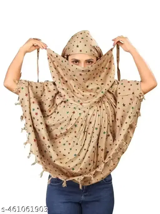 Womens Scarves Printed Cream Rayon(Free Size)