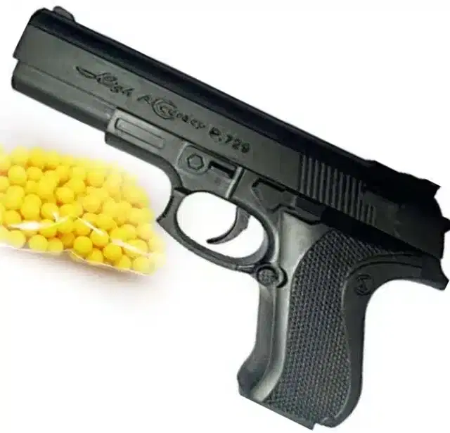 Plastic Gun Toys with 60 Pcs Bullets for Kids, Black & Yellow