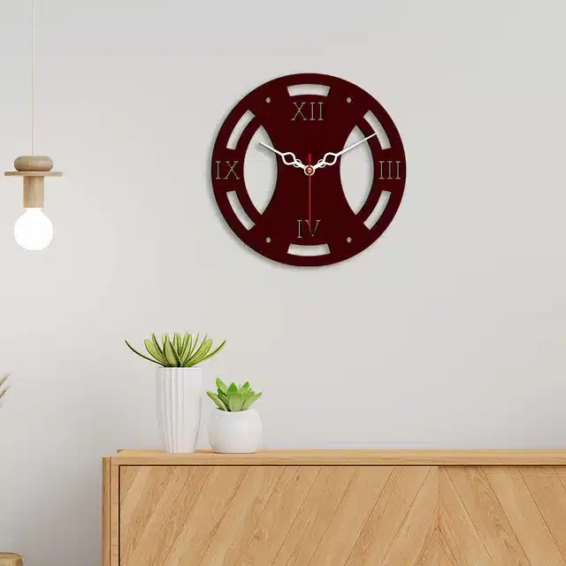 Designer Wooden Wall Clocks, Brown