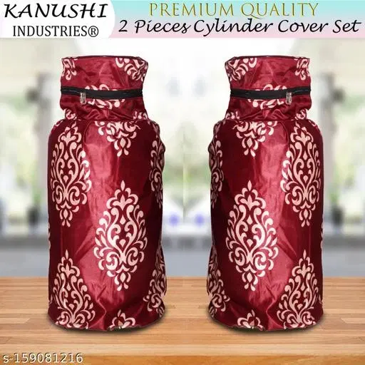 KANUSHI Industries 2 Pcs Cylinder Cover Set (2PCS+CYL+MAROON-FLORAL)