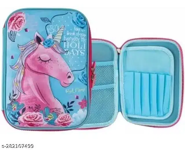 Unicorn Theme Pencil Case, Blue