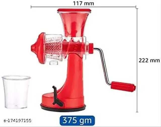 Plastic Manual Hand Juicer, Red