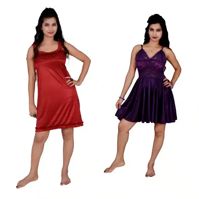 Babydoll for Women, Pack of 2 (Multicolor, Free Size)