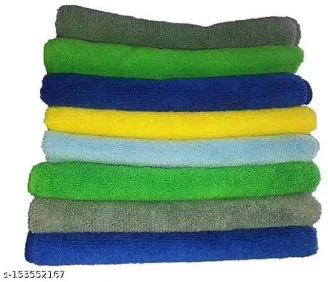 Microfiber Bath Towel, Multicolor, 40x40 cm, Pack of 8