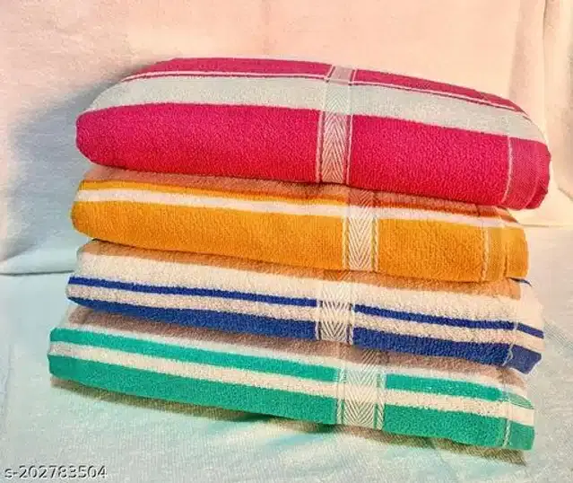 Polyester Bath Towels, Multicolor, 30x60 cm, Pack of 4